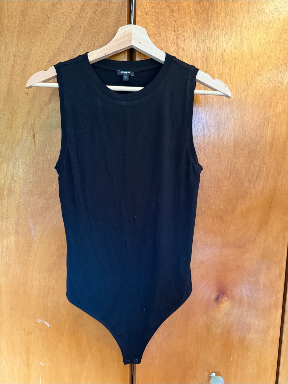 Express Black Sleeveless Crewneck Bodysuit - Women